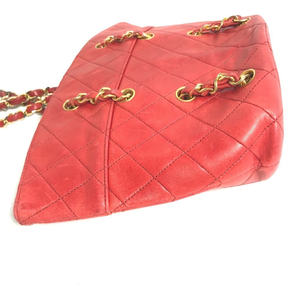 CHANEL Vintage Red Lambskin Leather Shoulder Bag - Picture 3 of 12